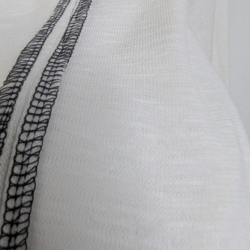 Pilcro Anthropologie White Black Stitched Collared Long Sleeve Top - Picture 10 of 12